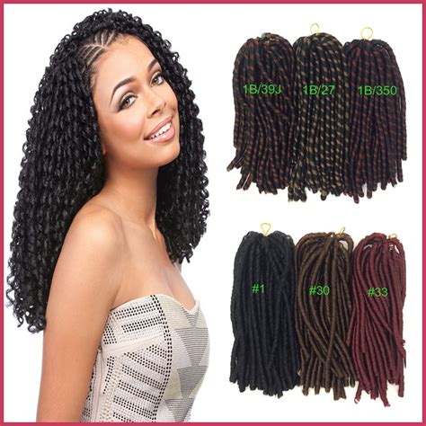 Most of the hair is left loose while there are just a few dreads in the style. FreeShip 1PC 14inch 35cm Synthetic Long Curly Nina Soft Dread Hair Extension For African ...