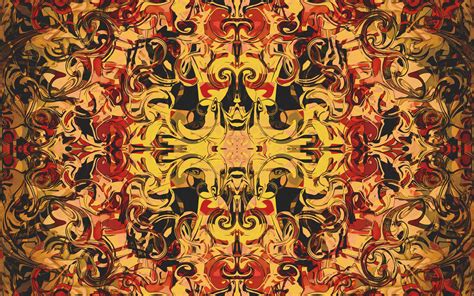 Download Wallpaper 2560x1600 Fractal Pattern Abstraction Red Yellow