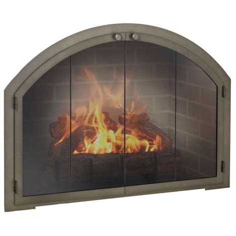 Legend Arched Masonry Wood Burning Fireplace Glass Door