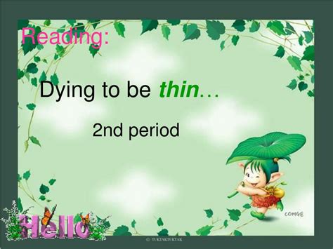 Ppt Reading Dying To Be Thin Powerpoint Presentation Free