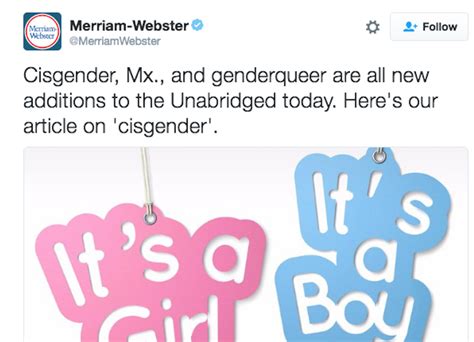 Merriam Webster Dictionary Adds ‘genderqueer Cisgender And ‘gender