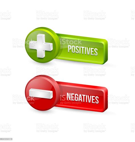 Positives And Negatives Buttons Stock Illustration Download Image Now