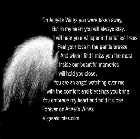 On Angels Wings You Were Taken Away In Loving Memory Cards Sympathy