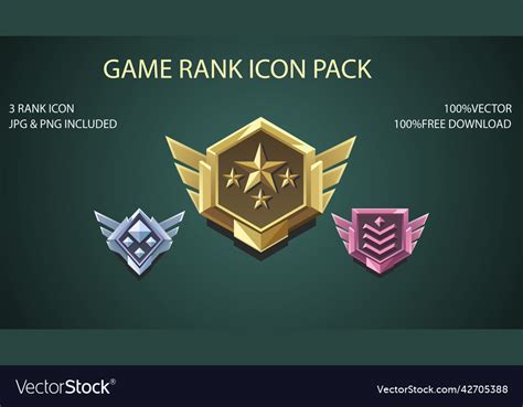 Game Rank Icon Pack Royalty Free Vector Image Vectorstock