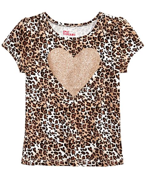 Epic Threads Toddler Girls Cheetah Print Heart T Shirt Created For