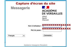 Authentification à la messagerie Académie de Versailles