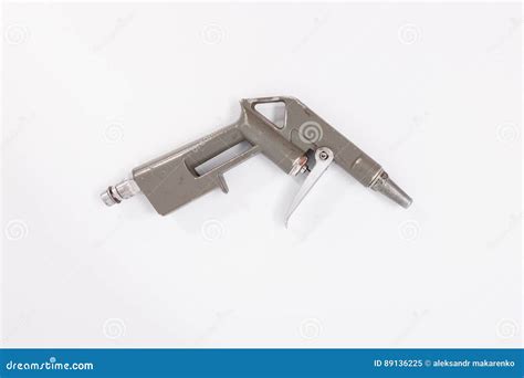 Metalwork Tool Pneumatic Gun On White Background Isolate Stock Image