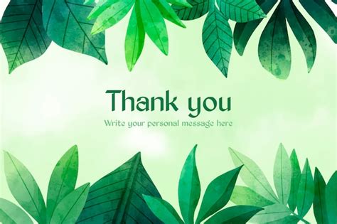 Free Vector Watercolor Background With Thank You Message
