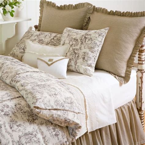 Farmhouse Toile Bedding By Taylor Linens Bedding Country Bedroom Cottage Bed Country Bedding