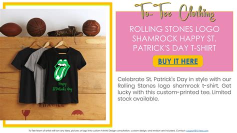 Rolling Stones Logo Shamrock Happy St Patricks Day T Shirt By To Tee