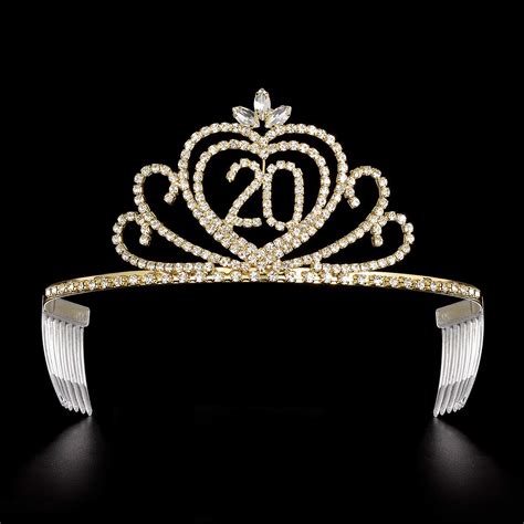Buy Dczerong Girls 20th Birthday Princess Tiara Crown Gold Women 20