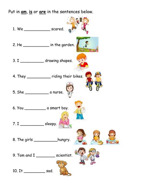 The Verb To Be Is Am And Are Worksheet English Worksheets For