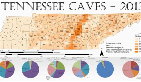 Tennessee Caves Map Tennessee Cave Density 2013 Maps Geography History