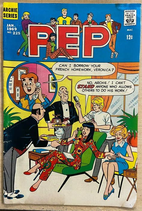 pep 225 archie 1 1969 very good vg archie veronica cover comic books silver age