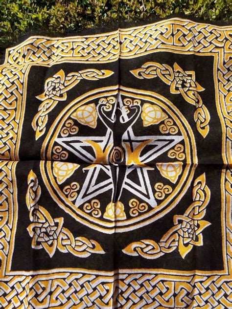 Yellow And Black Pagan Altar Cloth Lovely By Maidenmothermoon