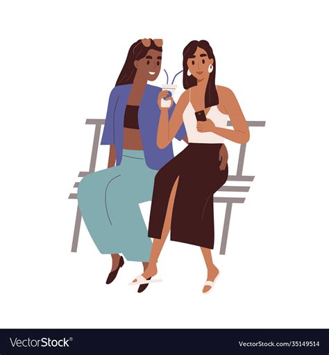 Cute Homosexual Couple On A Date Outdoors Vector Image