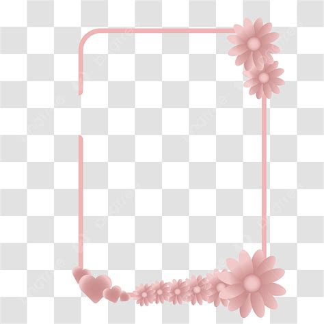 Pink Flower Border Vector Art Png Potrait Border With Pink Flowers