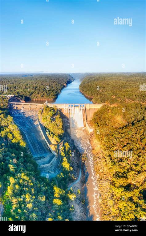 Overflowing Warragamba Dam On The Blue Mountains River In Australia