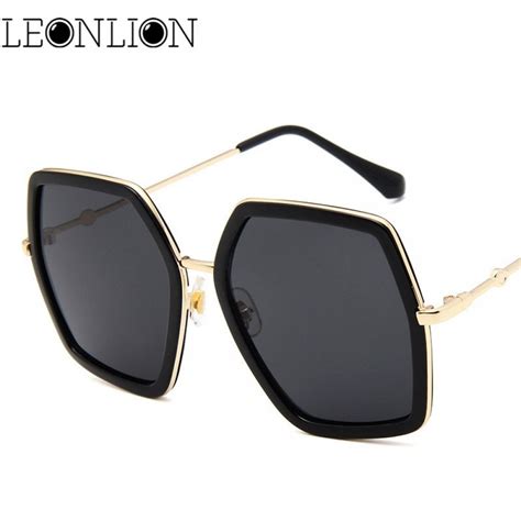 Leonlion Luxury Polygonal Large Frame Sunglasses Womenmen Designer