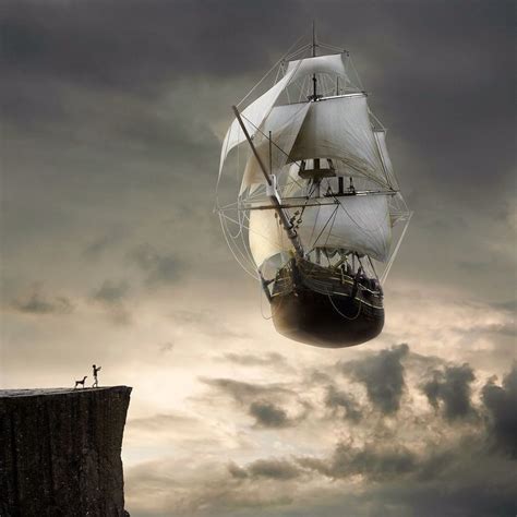 Katieness021 Art Imagination Flying Ship Flying Boat Fantasy