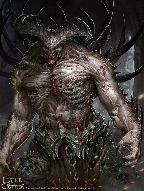 an image of a demonic demon with horns on his head and claws in his hands