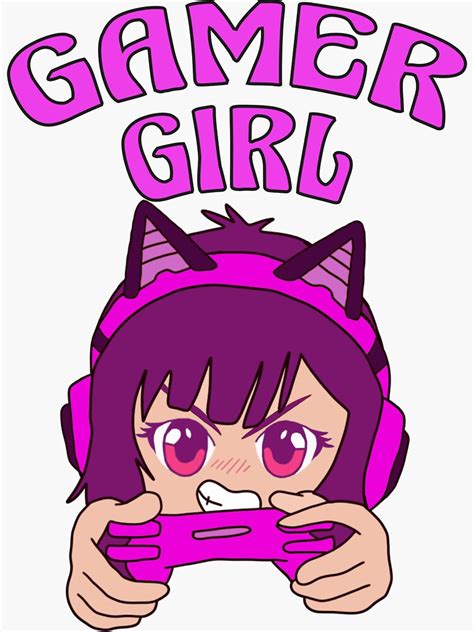 Cute Gamer Girl Funny Anime Girl Gamer Sticker For Sale By