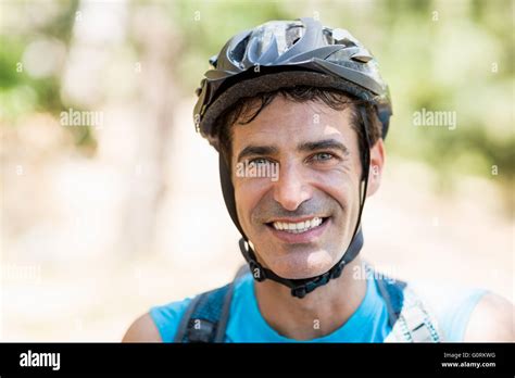 Portrait Of A Man Bike Rider Smiling Stock Photo Alamy