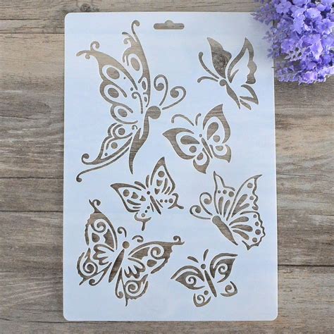 Diy Craft Butterfly Layering Stencils For Walls Painting Scrapbooking