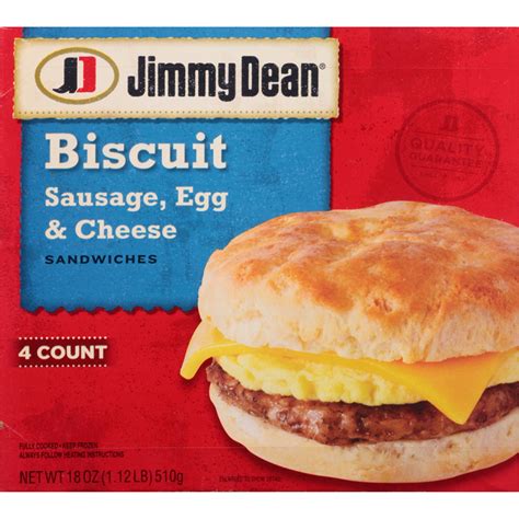 Jimmy Dean Sausage Egg And Cheese Biscuit Sandwiches 4 Count Frozen
