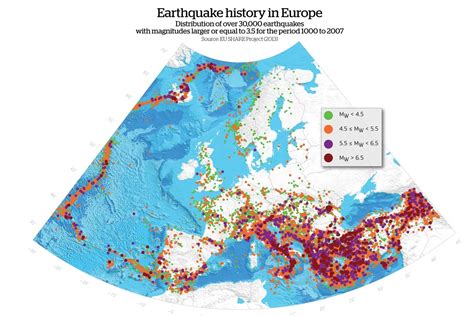 The earthquake is a shaking of the earth's surface, caused by the displacement of a part of the earth's crust and the sudden release. European Seismic Hazard map - Vivid Maps