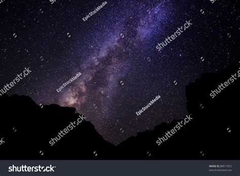 Milky Way Galaxy Amazing Stars In Night Sky Stock Photo