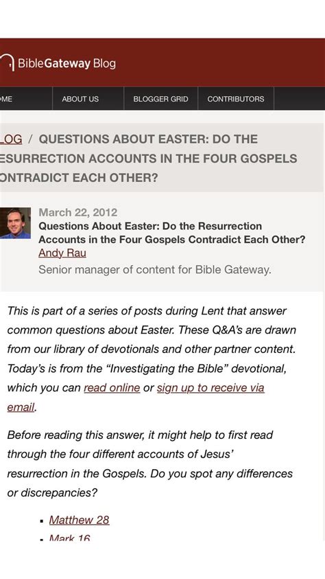 Questions About Easter Do The Resurrection Accounts In The Four