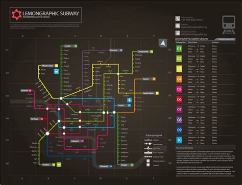 Information Graphic Neon Subway Map On Behance Subway Map Design