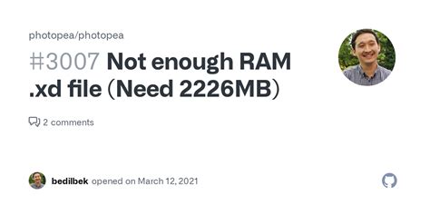 Not Enough Ram Xd File Need 2226mb · Issue 3007 · Photopeaphotopea