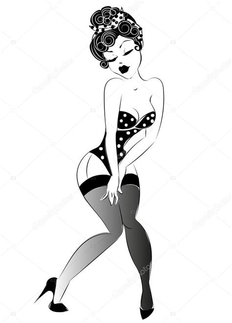 Sexy Pin Up Girl En Lingerie Image Vectorielle Par Sofiapink © Illustration 92955802