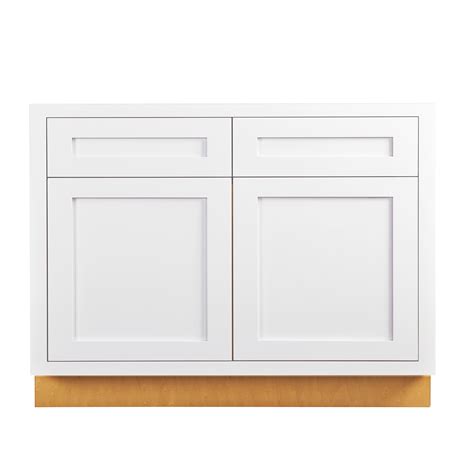 Rated 5 out of 5 stars. 42" Wide Sink Base Kitchen Cabinet Snow White Inset Shaker - Double Door With False Front Drawer ...