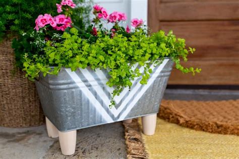 How To Upcycle A Galvanized Tub Into A Planter Hgtv