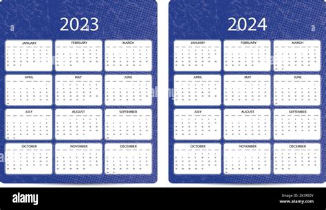 Calendario 2024 Para Imprimir Immagini Vettoriali Stock Alamy