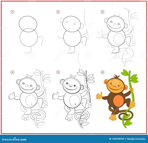 Cómo Dibujar Un Mono De Juguete Lindo Página Educativa Para Niños