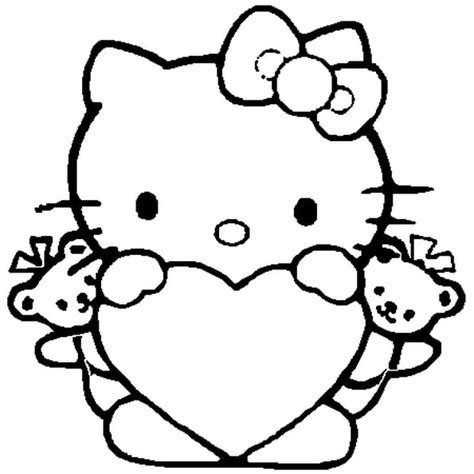 coloriage  kitty coeur en ligne gratuit  imprimer