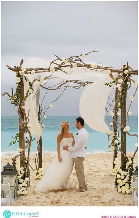Rustic Driftwood Style Beach Wedding Arch In The Caribbean Brilliant
