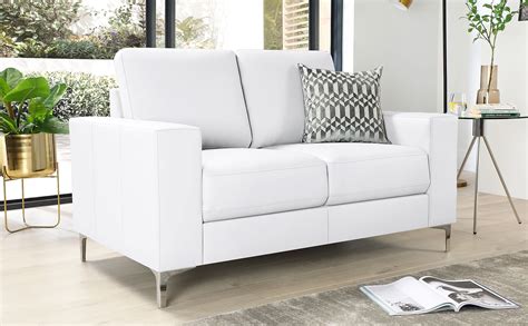 Baltimore White Leather 2 Seater Sofa Furniture Choice