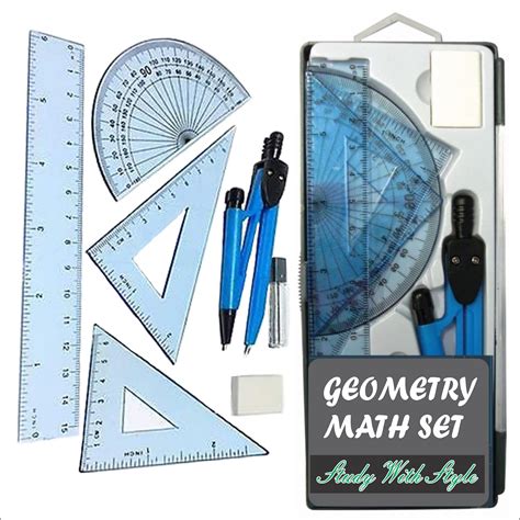 Buy Geometry Set Stationery Box Pencil Case Kit Educational Exam