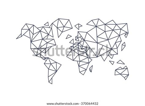 Polygonal Triangle World Map Stock Vector Royalty Free 370064432