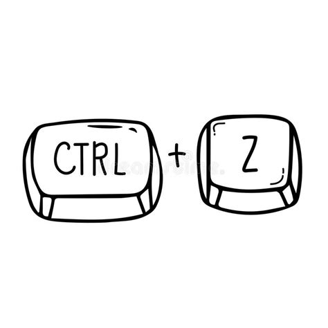 Ctrl Z Keyboard Keys Button On Flat Style Isolated Vector Sign Stock