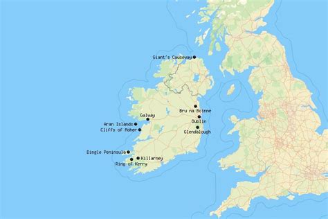 Places To Visit In Ireland Map