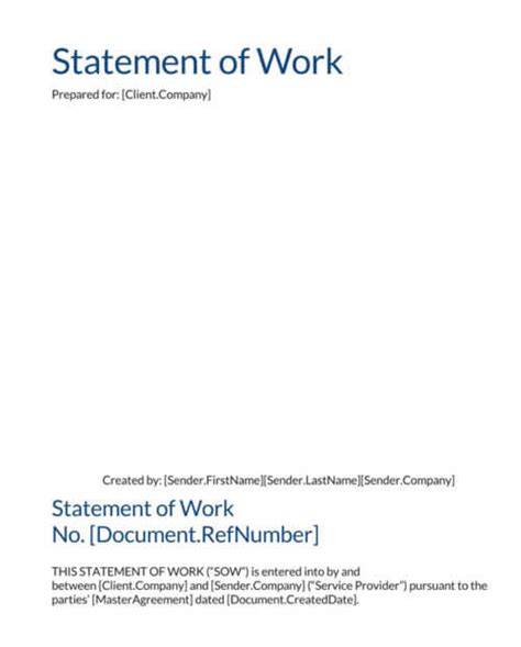 16 Free Statement Of Work Sowtemplates Word Excel