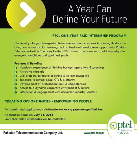 Seeking a job position as a fresh graduate of marketing in a dynamic business organization with the ability to create awareness of a particular product to the public using exceptional. PTCL Internship Program for Fresh Graduates and Diploma ...