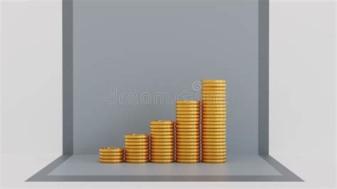 Stack Of Gold Coin Business Banking Concept 3d Rendering Stock