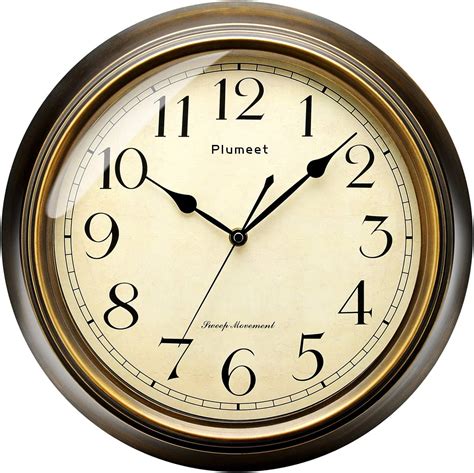 Plumeet Reloj De Pared Retro Grande Reloj Silencioso Clásico Sin Tic